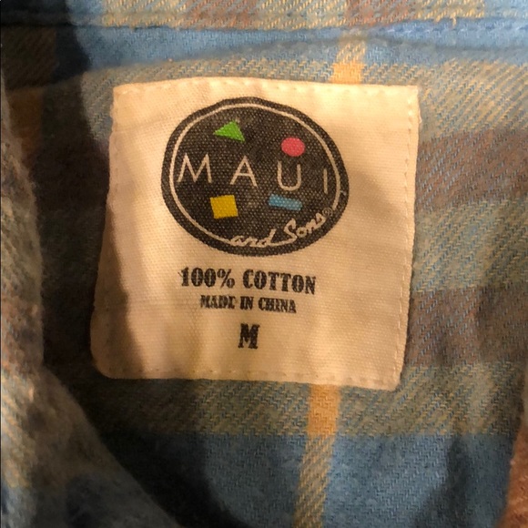 Long sleeve blue and yellow flannel size medium - Picture 2 of 3